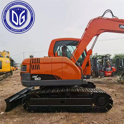 کیفیت  DX80 8 Tons Used Doosan Excavator Hydraulic Excavator Machine کارخانه