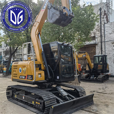Sany SY75C 7.5Ton استفاده شده Excavator خزنده با سیستم خنک کننده پیشرفته