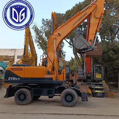حفاری 20 تن استفاده شده هیوندای مدل 210W-9 حفاری چرخ دار در حالت خوب