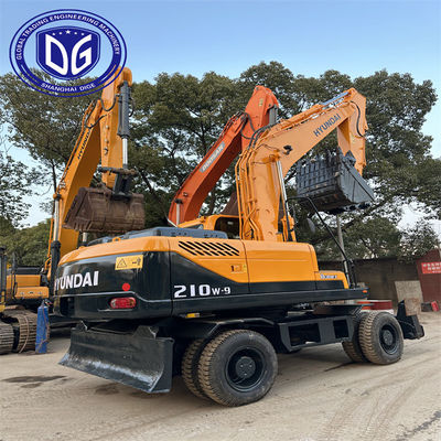 حفاری 20 تن استفاده شده هیوندای مدل 210W-9 حفاری چرخ دار در حالت خوب