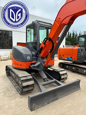 طراحی صندلی قابل تنظیم ZX50U 5 تن استفاده شده Hitachi Excavator با سیستم ترمز کارآمد