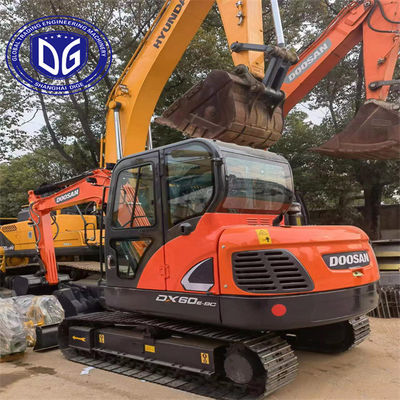 امن و پایدار DX60 استفاده شده Doosan 6 تن حفاری استفاده شده مینی با به طور کامل ارتقا یافته