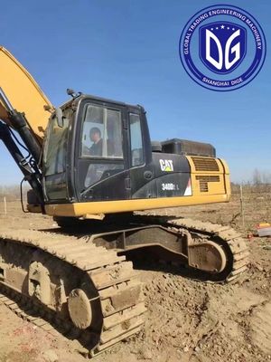 حفاری خندق 340D2L استفاده شده Caterpillar Excavator 40 تن زمان آزموده شده زمین دستی Excavator